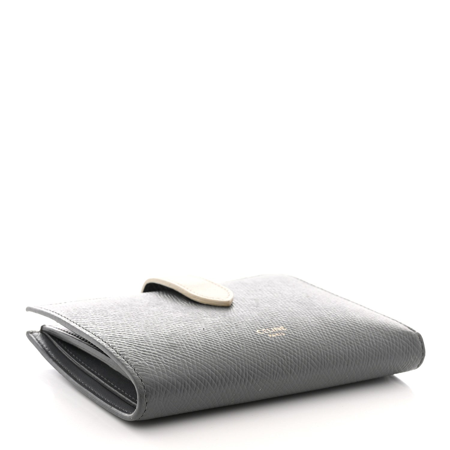 Celine Grained Calfskin Medium Multifunction Strap Wallet Grey Chalk 4 of 12