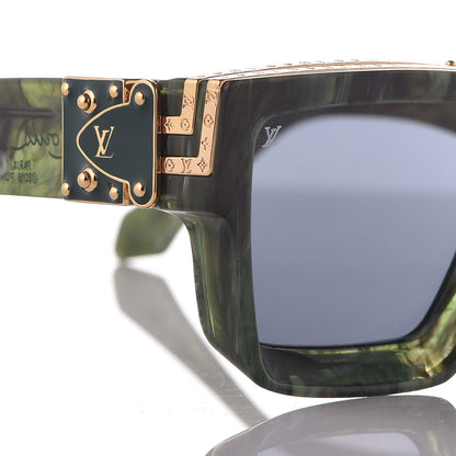 Louis Vuitton Acetate 1.1 Millionaires Z1167W Sunglasses Green Marble 5 of 7