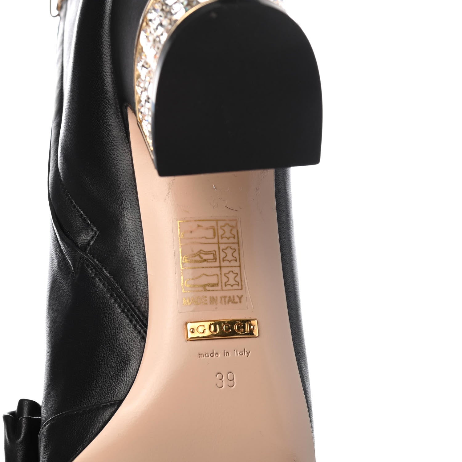 Gucci Nappa Removable Bow Candy Ankle Boots 39 Black 8 of 10