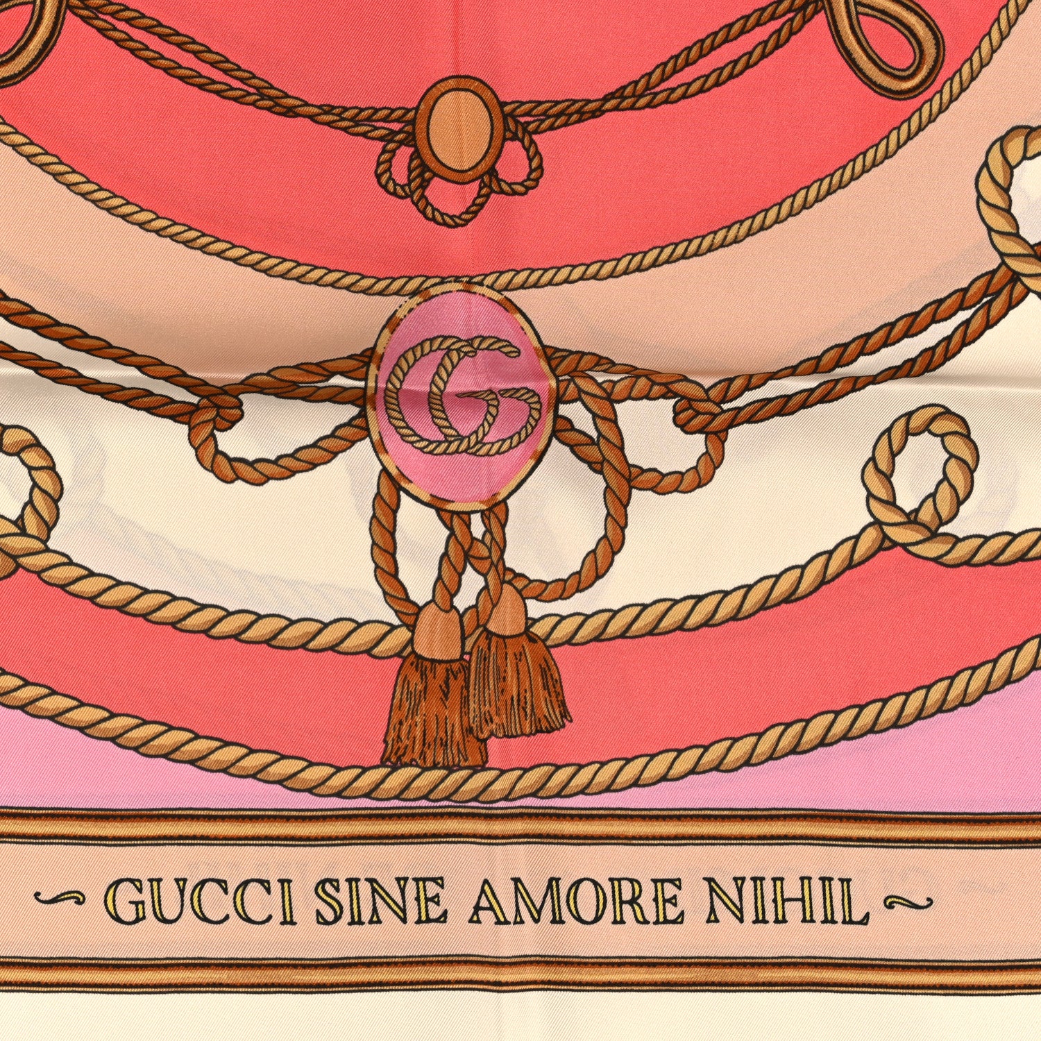 Gucci Silk Love Parade Square Scarf Pink Multicolor 2 of 4