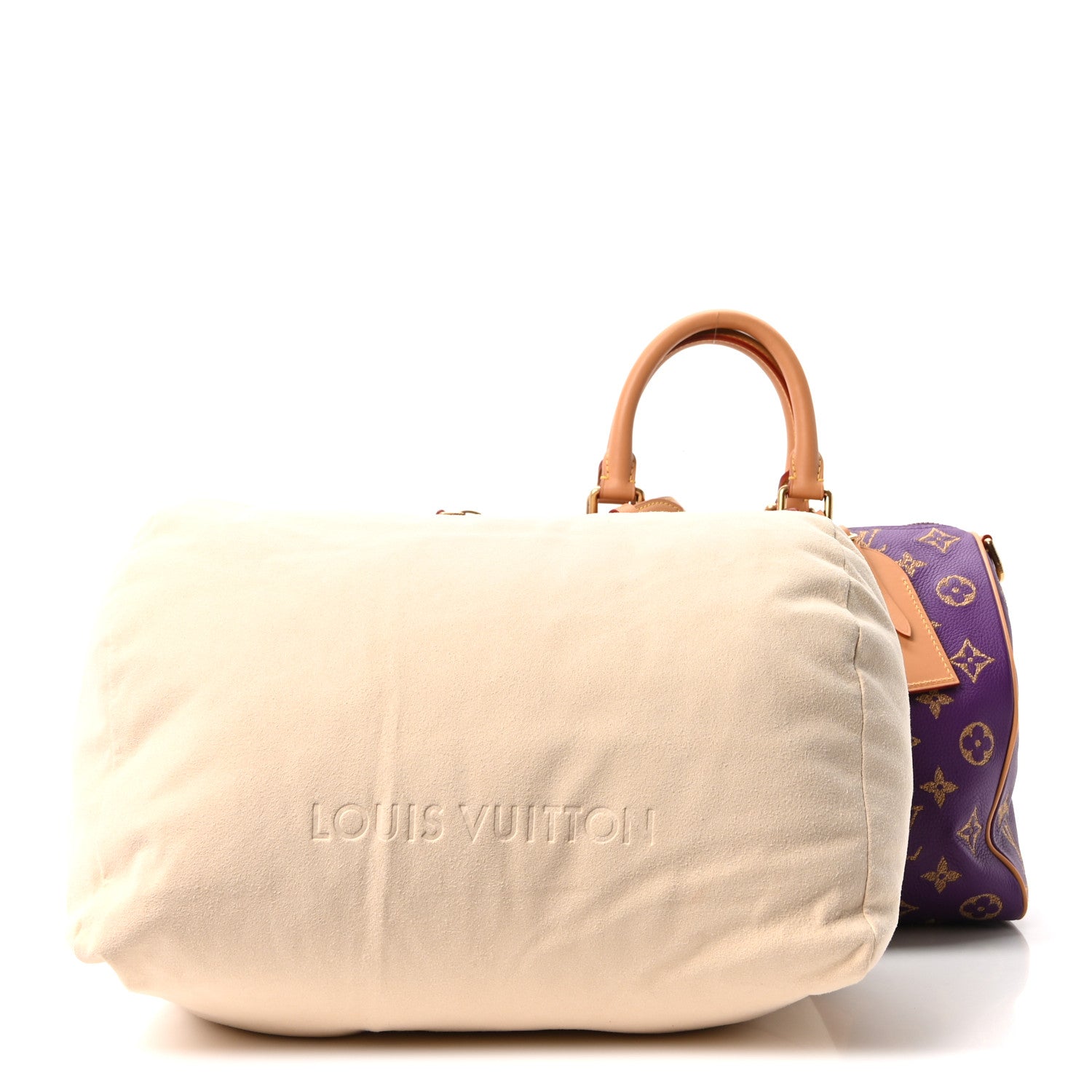 Louis Vuitton Calfskin Embroidered Monogram Speedy P9 Bandouliere 30 Golden Lotus Purple 3 of 10