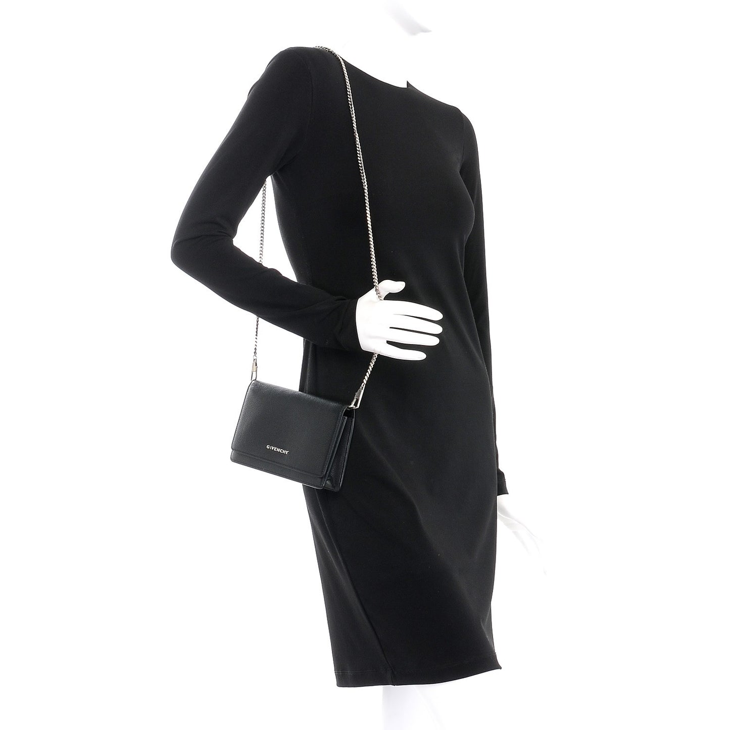 Sugar Goatskin Pandora Chain Wallet Black