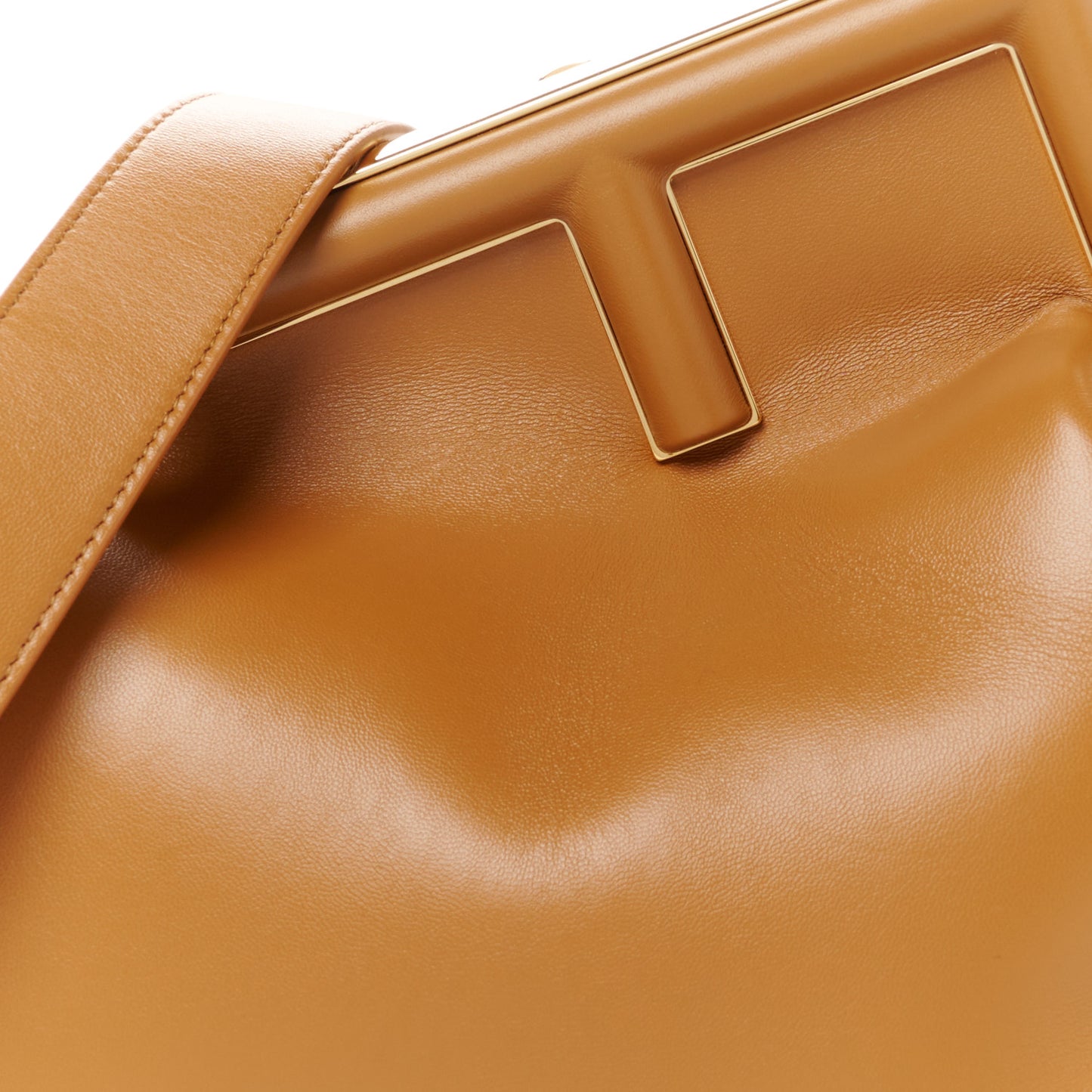 Shiny Nappa Medium Fendi First Caramello