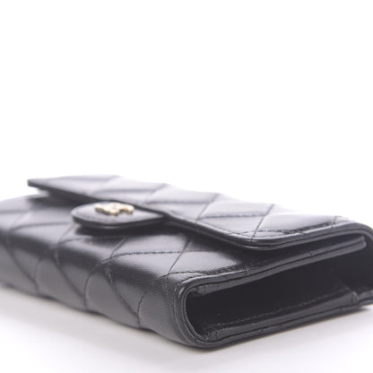 Chanel Shiny Goatskin Quilted Medium Flap Wallet Black 7 of 10
