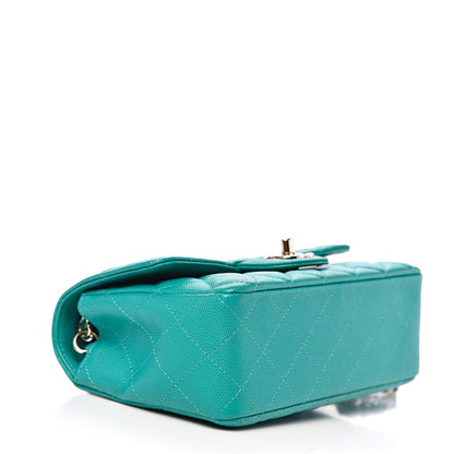 Chanel Caviar Quilted Mini Rectangular Flap Turquoise 3 of 10