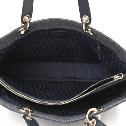 Christian Dior Denim Cannage Lady Dior Shopper Tote Blue 6 of 14