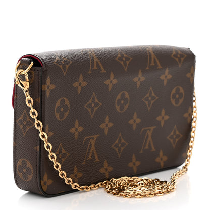 Louis Vuitton Monogram Pochette Felicie Chain Wallet Fuchsia 4 of 13