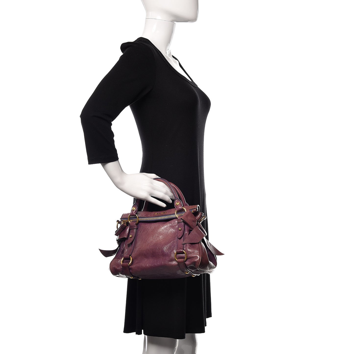 Vitello Lux Mini Bow Bag Viola