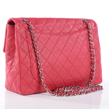 Chanel Washed Caviar Quilted Maxi Single Flap Fuchsia 3 of 8