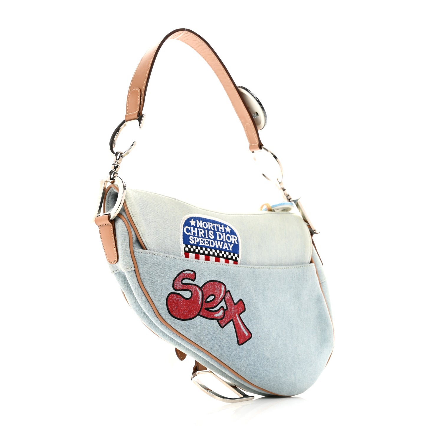 Denim Miss Diorella Saddle Bag Light Blue