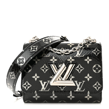 Louis Vuitton Snakeskin Monogram Twist Shoulder Bag PM Black 3 of 10
