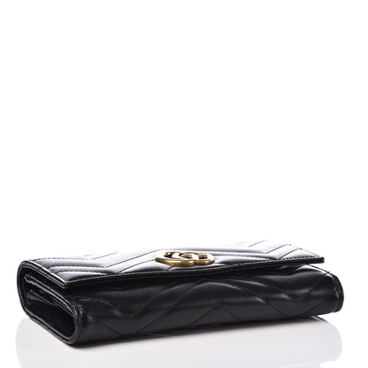 Gucci Calfskin Matelasse GG Marmont Continental Wallet Black 4 of 12