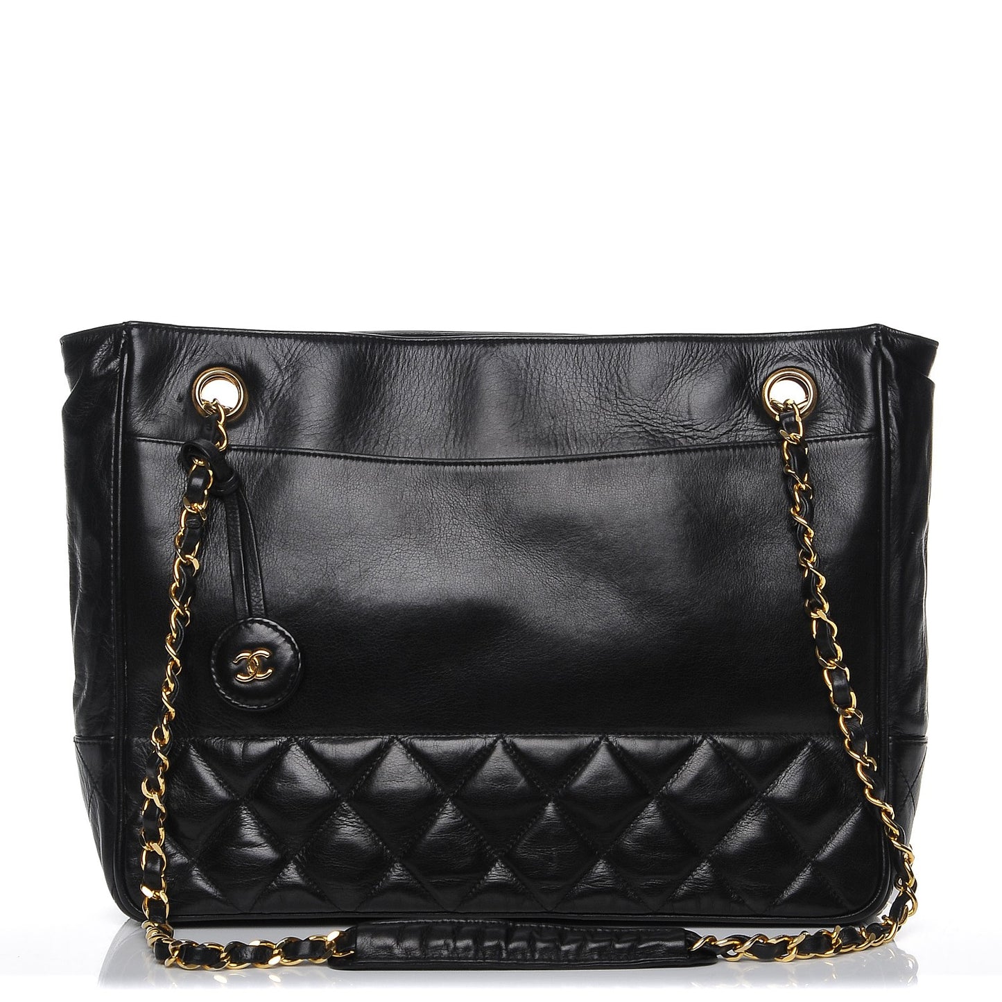 Lambskin Shopping Tote Navy