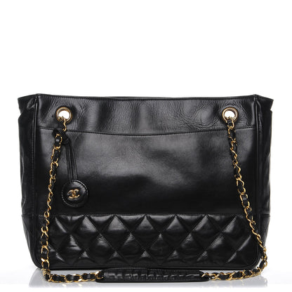 Chanel Lambskin Shopping Tote Navy 1 of 10