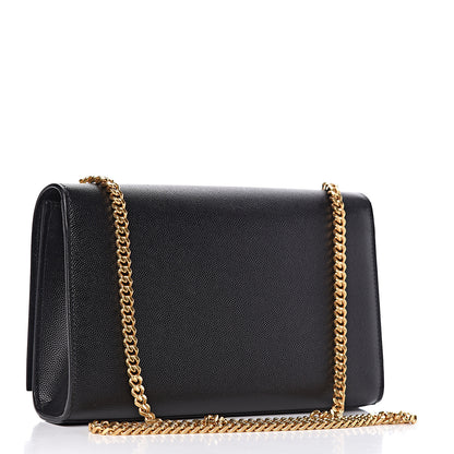 Saint Laurent Grain De Poudre Medium Classic Monogram Kate Satchel Black 3 of 14