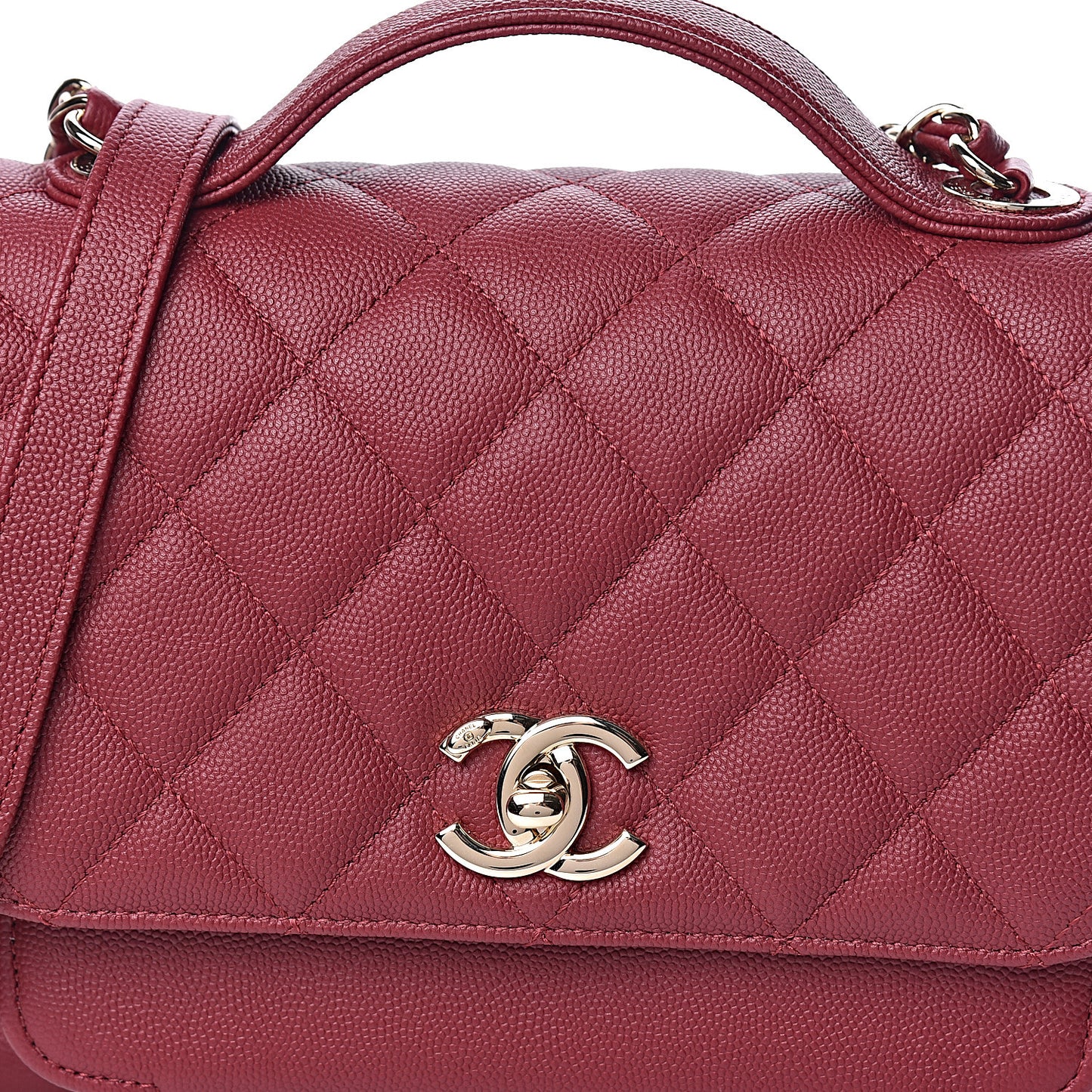 Caviar Quilted Medium Business Affinity Flap Burgundy