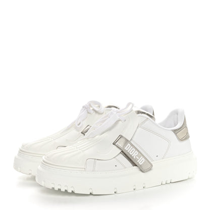Christian Dior Laminated Calfskin Bi-Color Dior-ID Platform Sneakers 39.5 White Gold 3 of 8