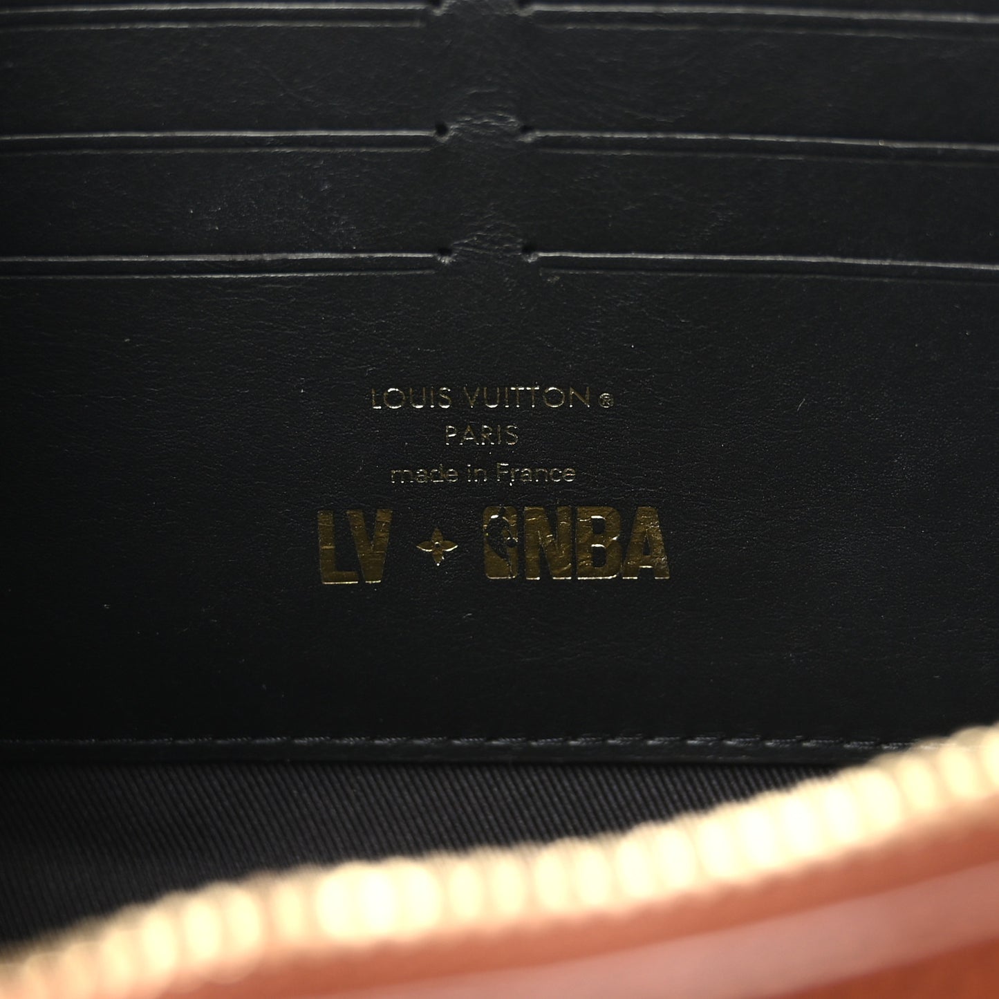 X NBA Monogram Embossed Ball Grain Cowhide Soft Trunk Wallet Brown