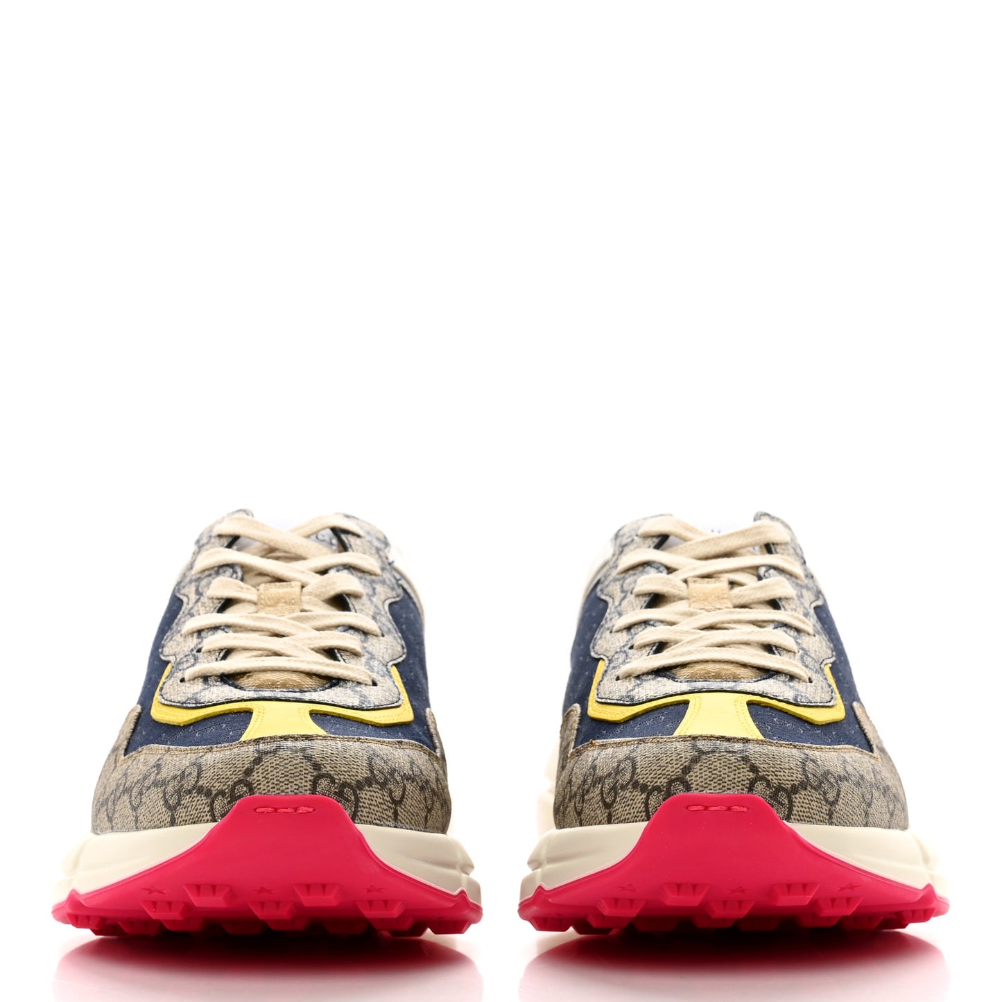 GG Supreme Monogram Mix Monogram Mens Rhyton Sneakers 9 London Blue Beige Sun Yellow