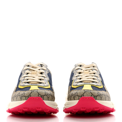 Gucci GG Supreme Monogram Mix Monogram Mens Rhyton Sneakers 9 London Blue Beige Sun Yellow 2 of 9