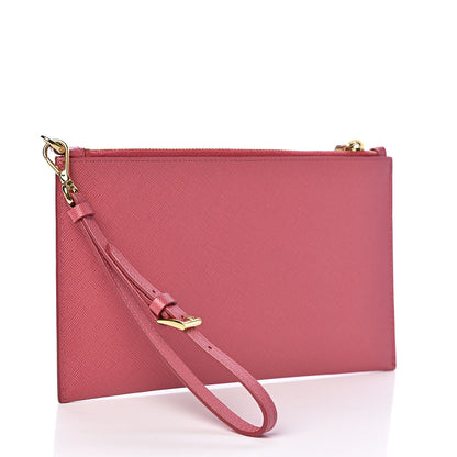 Prada Saffiano Flat Zip Wristlet Peonia 3 of 8