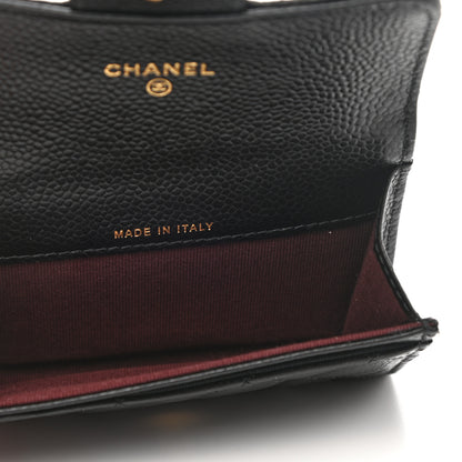 Chanel Caviar Quilted Flap Card Holder Wallet Black 5 of 9