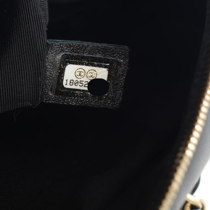 Chanel Lambskin Quilted Graphic Camera Case Beige Black 7 of 8