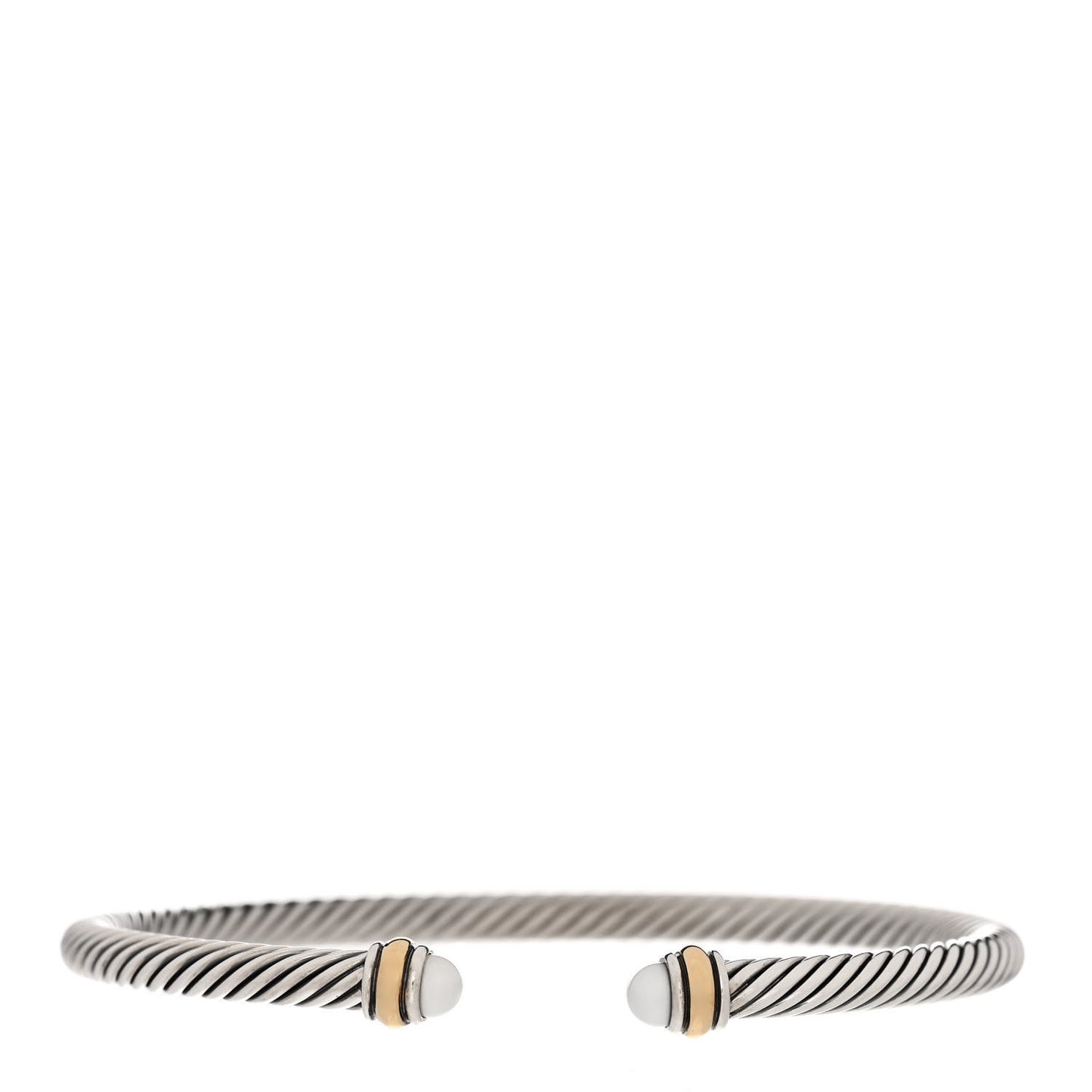 Sterling Silver 18K Yellow Gold Pearl 4mm Cable Classics Bracelet