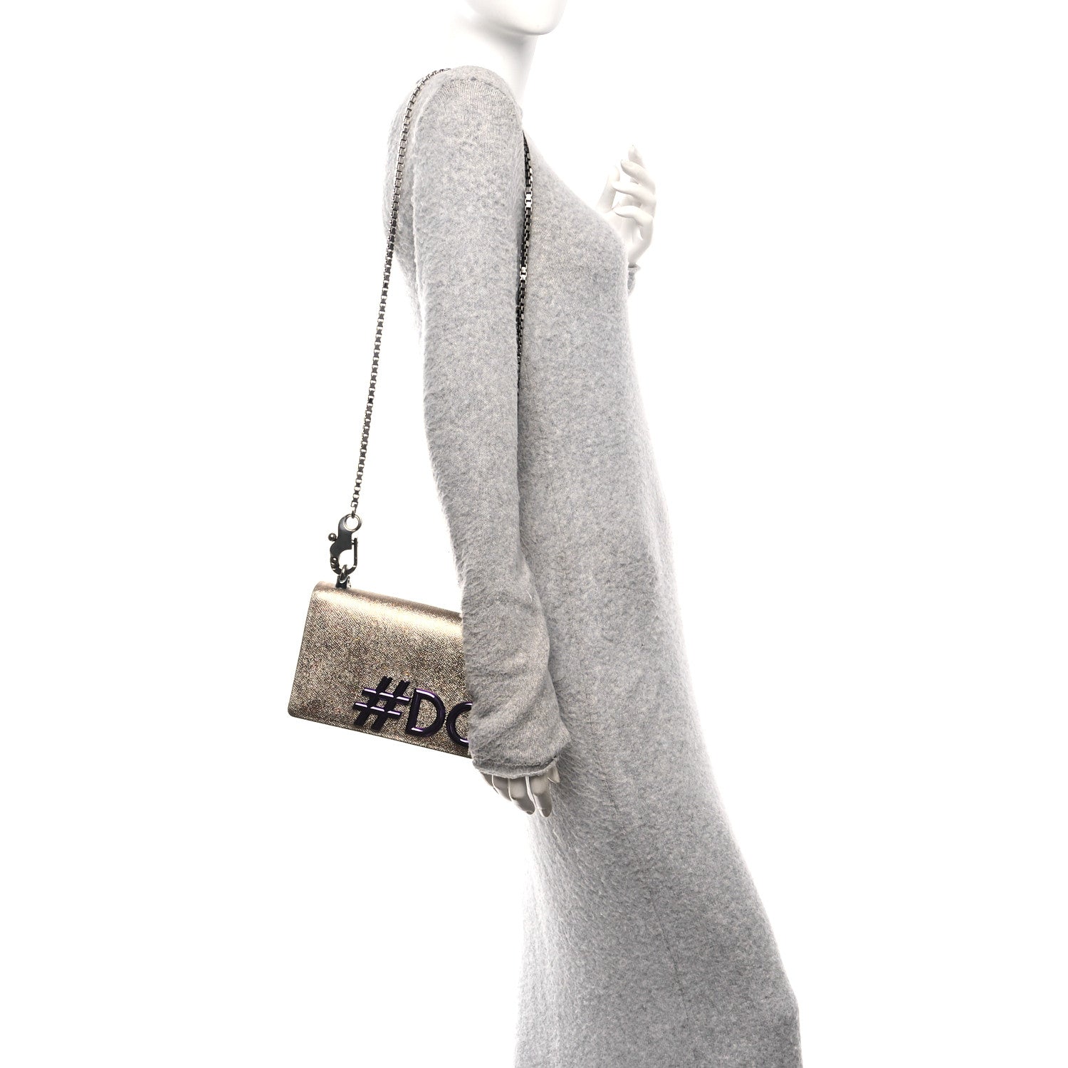 Dolce & Gabbana Metallic Calfskin DG Girls Millennials Crossbody Bag Gold 2 of 15