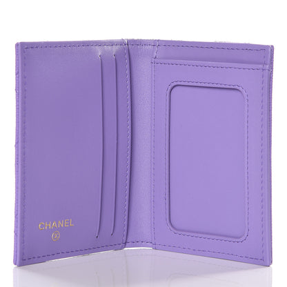 Chanel Caviar Quilted Card Holder Wallet Purple 4 of 10