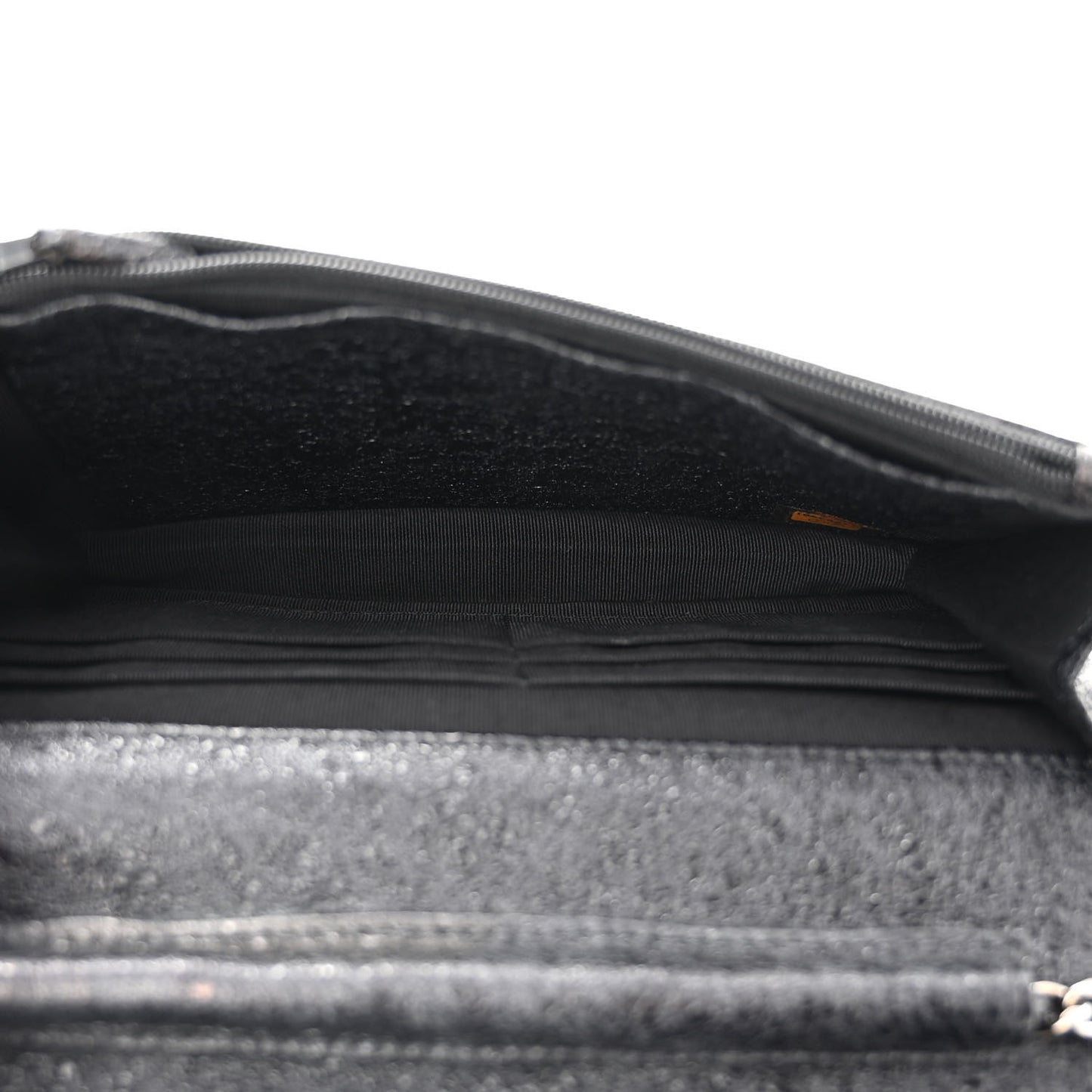 Crackled Calfskin Wallet On Chain WOC Black