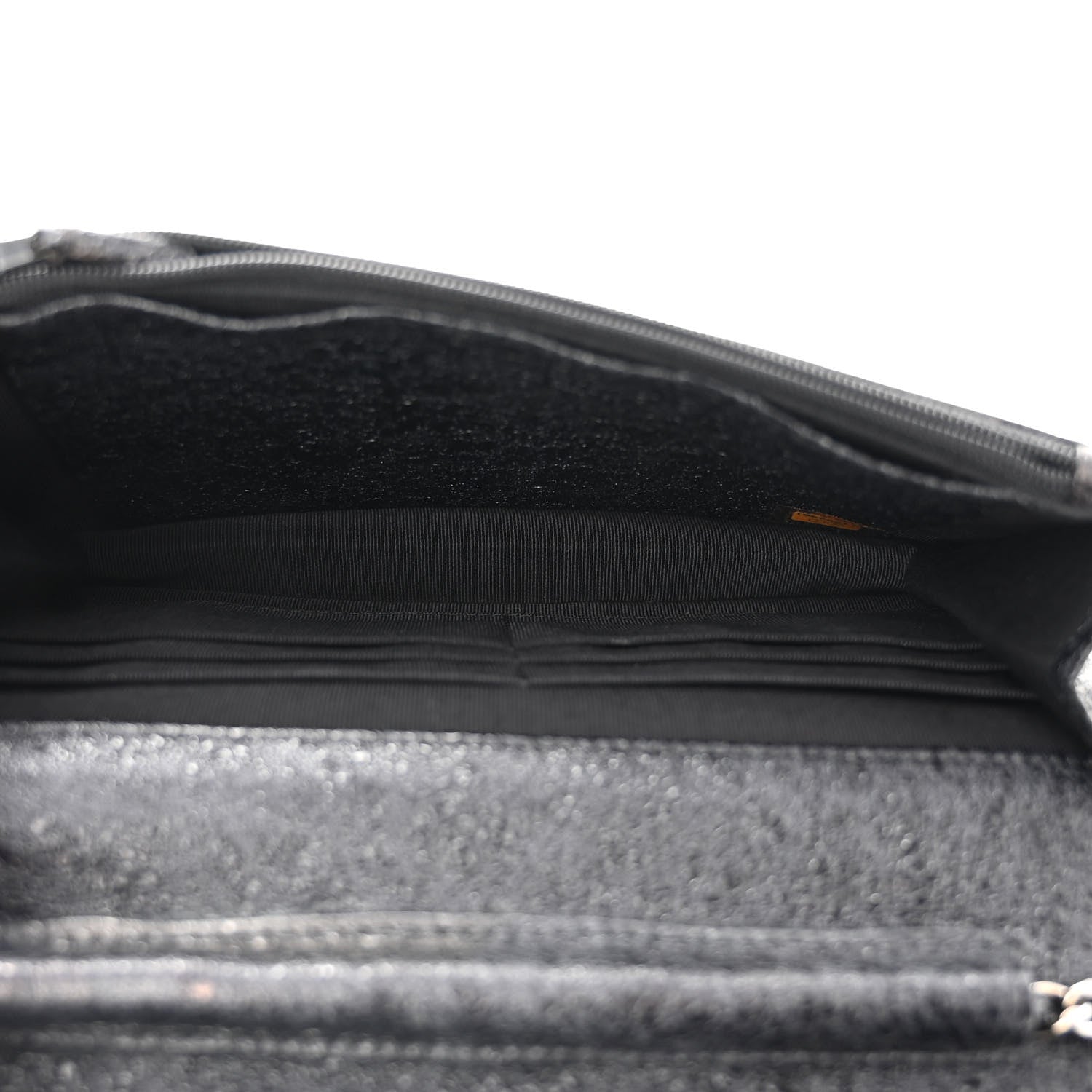 Chanel Crackled Calfskin Wallet On Chain WOC Black 5 of 12