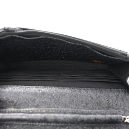 Chanel Crackled Calfskin Wallet On Chain WOC Black 5 of 12