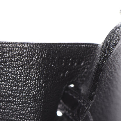 Hermes Taurillon Novillo Shiny Niloticus Crocodile Birkin Touch 25 Black 27 of 37