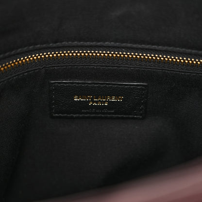 Saint Laurent Grain de Poudre Matelasse Chevron Medium Tribeca Shopping Bag Rouge Legion 7 of 10