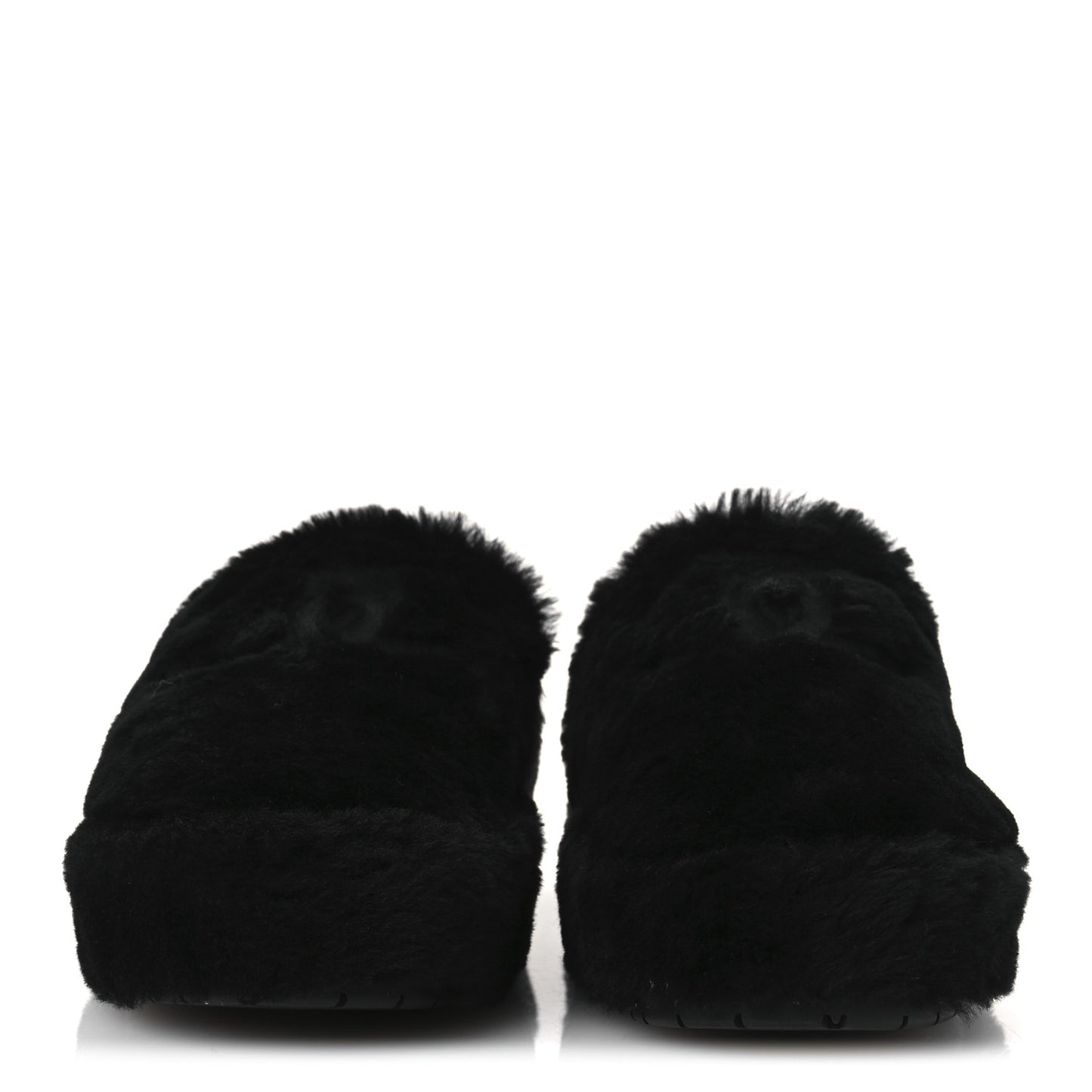 Shearling CC Flat Mules 40 Black