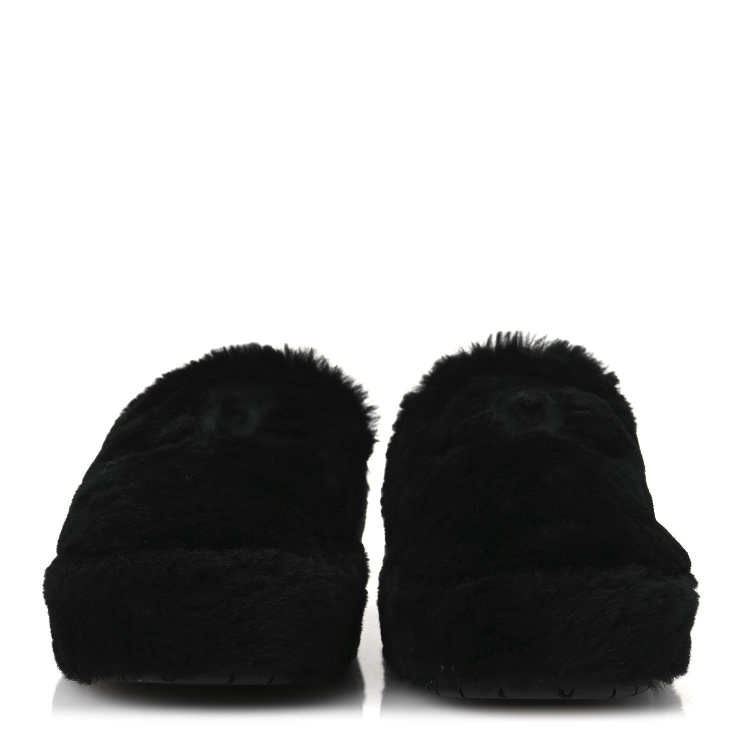 Chanel Shearling CC Flat Mules 40 Black 3 of 10