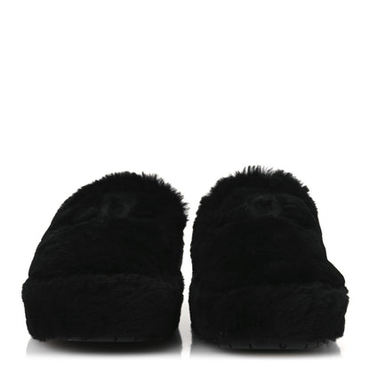 Chanel Shearling CC Flat Mules 40 Black 3 of 10