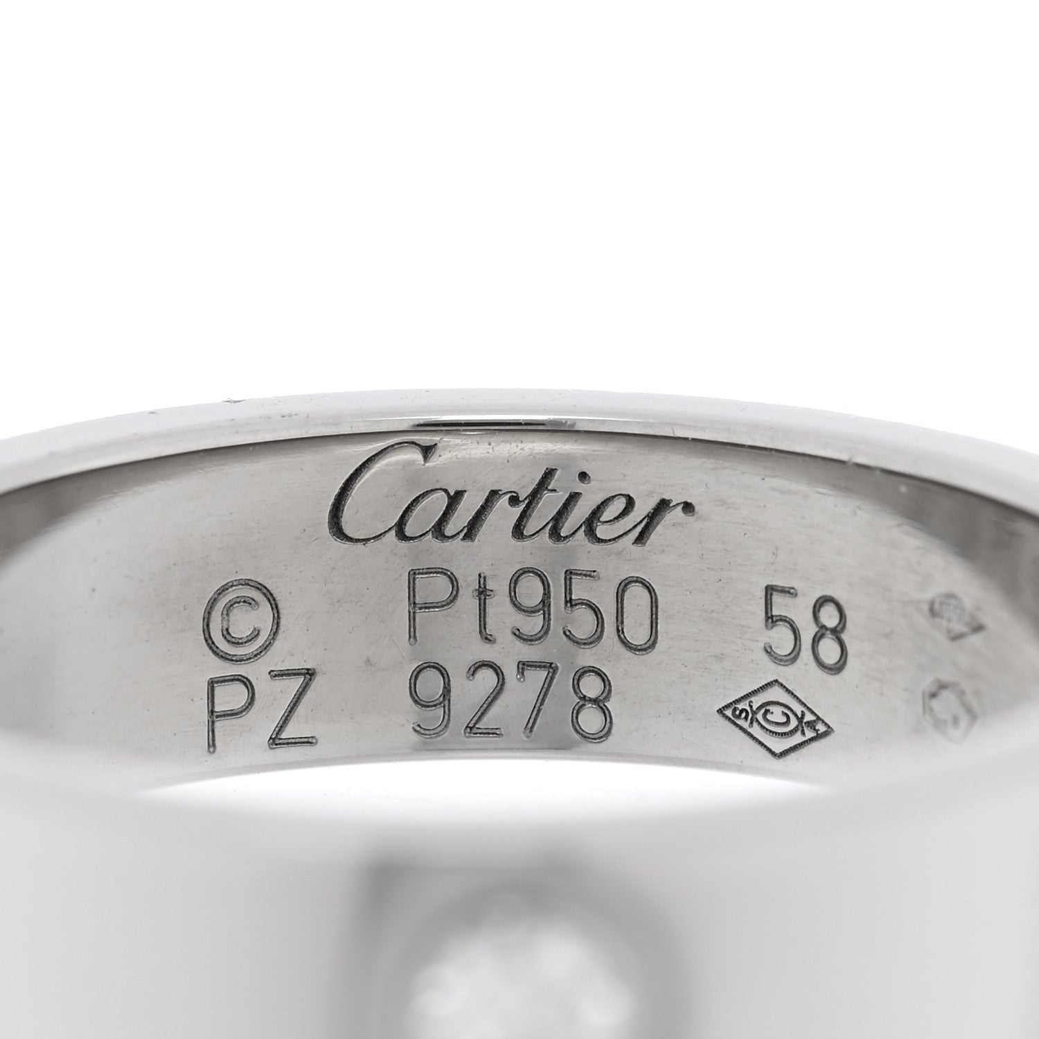 Cartier Platinum Diamond 5.5mm LOVE Ring 58 8.5 4 of 4