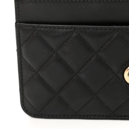 Chanel Lambskin Quilted Trendy CC Wallet On Chain WOC Black 14 of 15