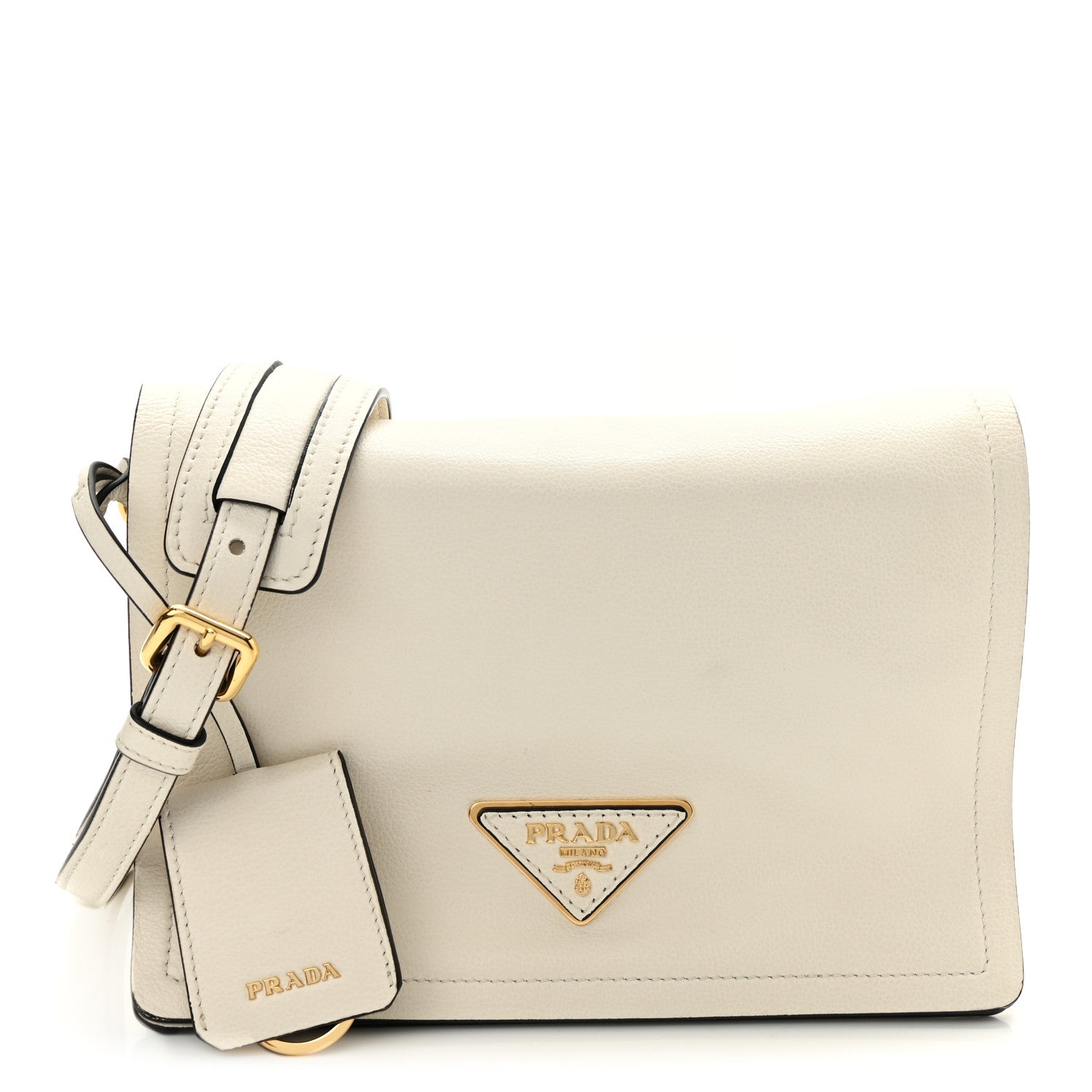 Prada Vitello Daino Crossbody Flap White 1 of 11