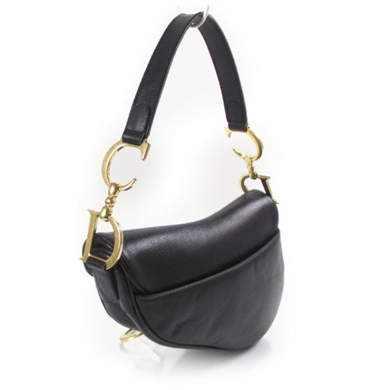 Leather Saddle Bag Black