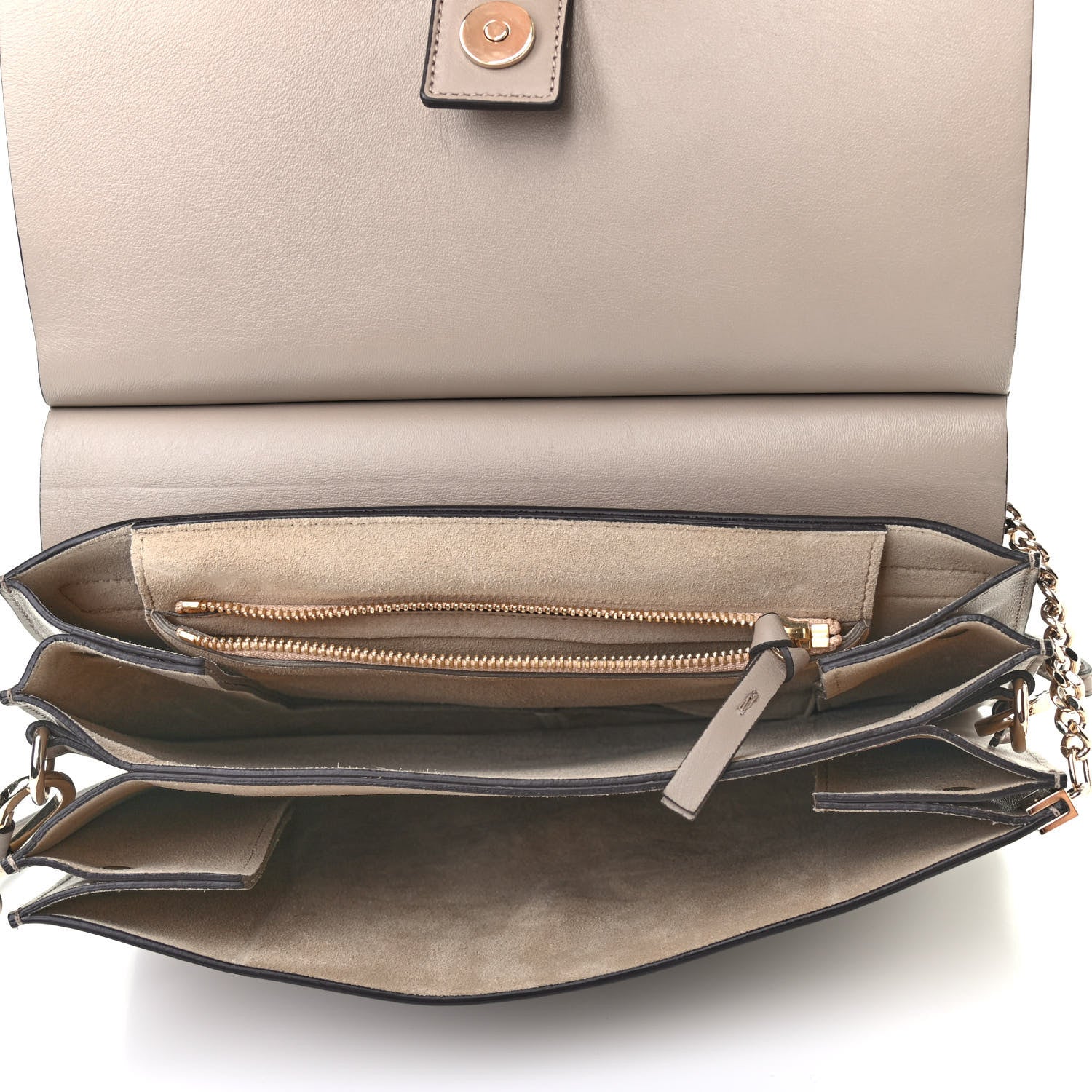 Chloe Calfskin Suede Medium Faye Shoulder Bag Motty Grey 5 of 9