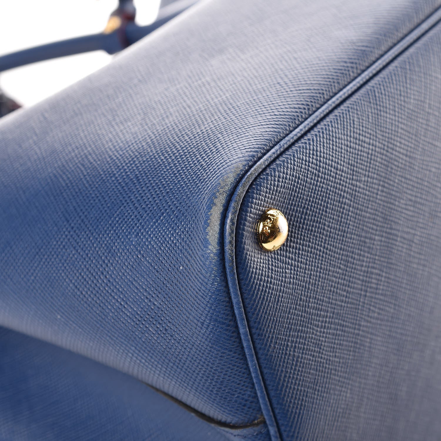 Prada Saffiano Cuir Large Double Bag Bleuette 11 of 13
