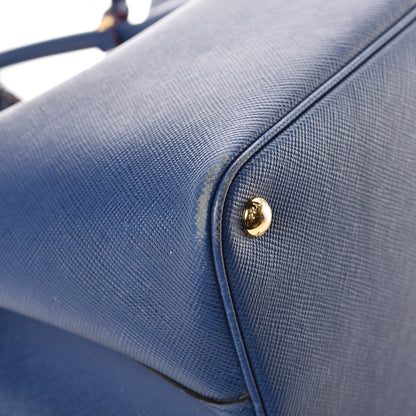 Prada Saffiano Cuir Large Double Bag Bleuette 11 of 13