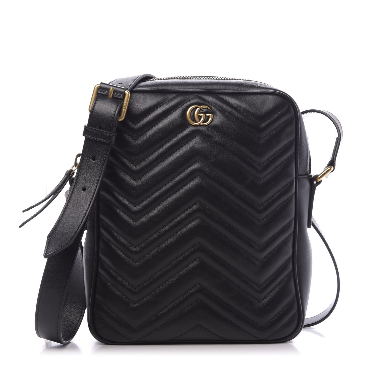 Calfskin Matelasse GG Marmont Travel Bag Black