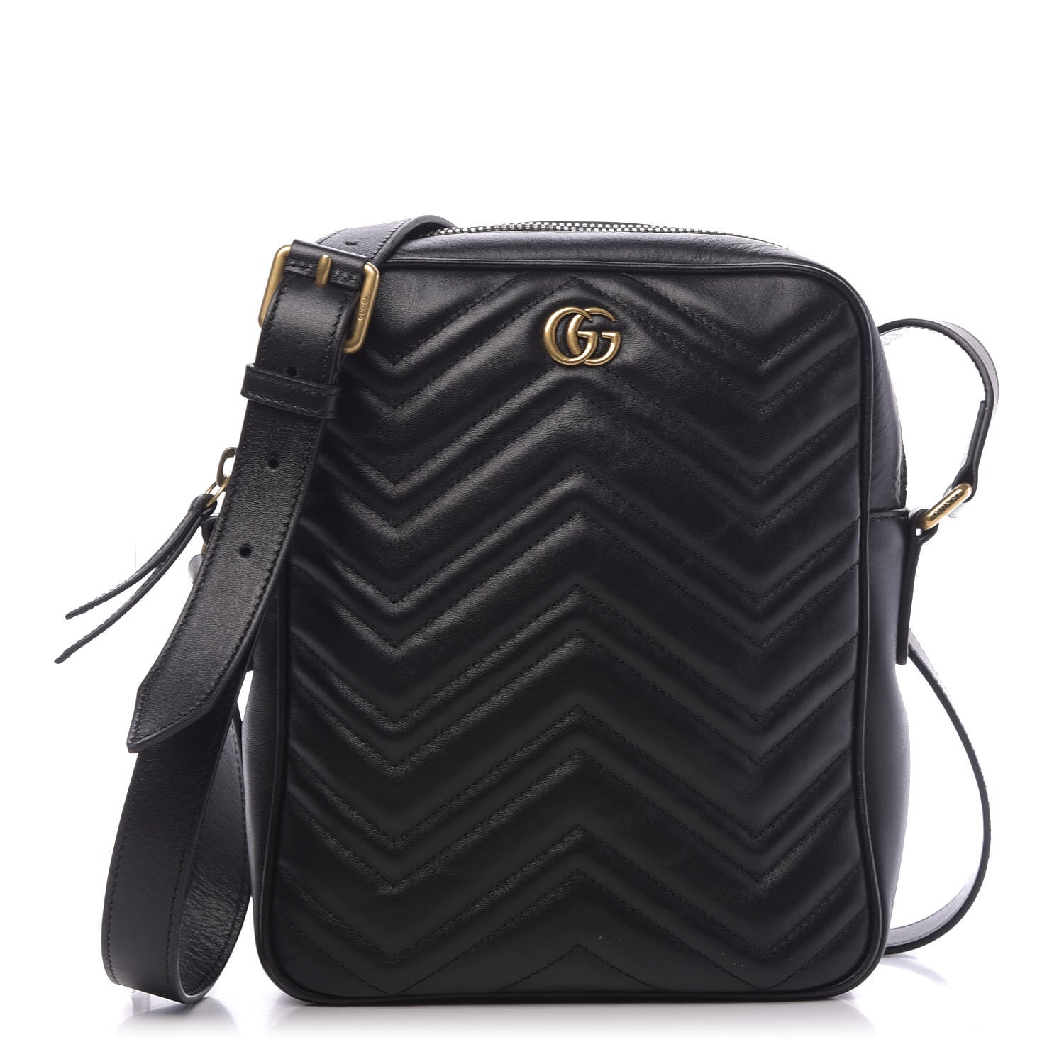 Gucci Calfskin Matelasse GG Marmont Travel Bag Black 1 of 13