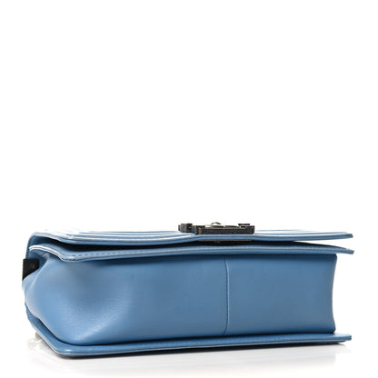 Chanel Patent Calfskin Medium Plexiglass Boy Flap Light Blue 4 of 10