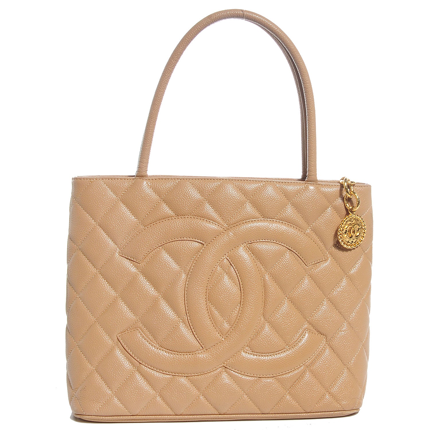 Chanel Caviar Quilted Medallion Tote Beige 1 of 7