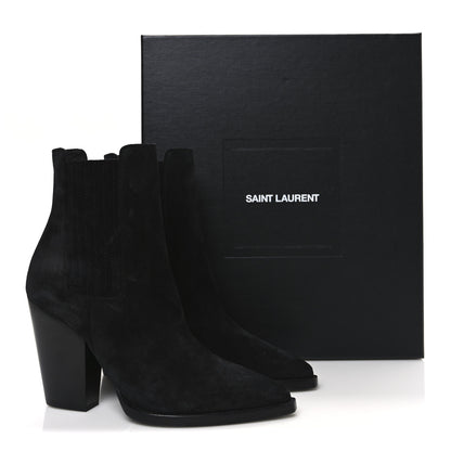 Saint Laurent Suede Theo 95 Ela Boots 38 Black 11 of 11